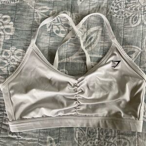 Gym shark white ruched sports bra ✨